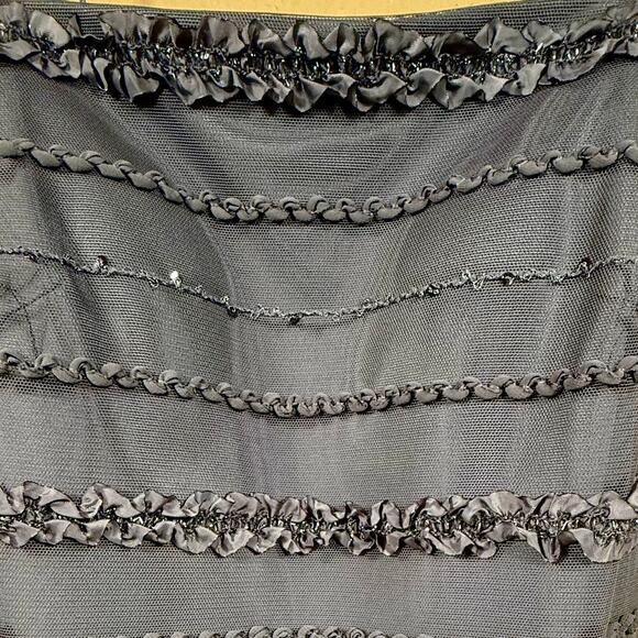 JS Collections Womens Mesh Ruffle Sheath Cocktail Dress Size 4 - Picture 4 of 12